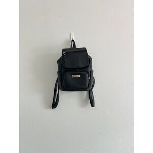 Rosetti Black Tinley Faux Leather Mini Backpack OS Goth School Casual Chic